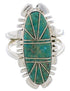 Silver Turquoise Southwestern Inlay Ring Size 5-1/4 TX28569